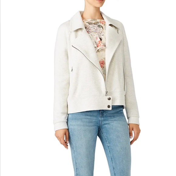 Cupcakes And Cashmere Knit Moto Jacket, Gray, Small - Picture 1 of 10